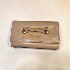 Prada Tan Leather Key Holder